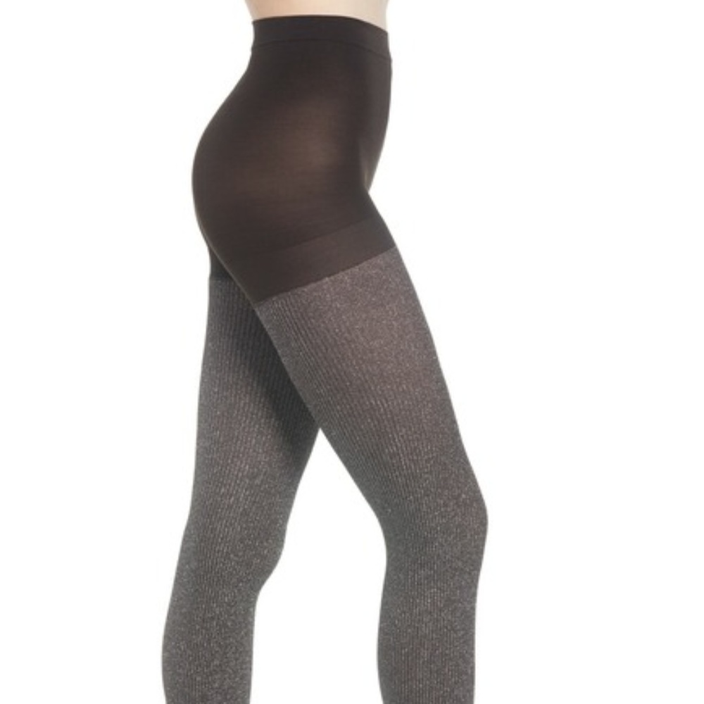 Ribbed Metallic Tights